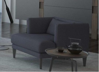 Gray single-seater luxury designer armchair recliner wing chair modern